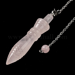 Natürliche spitze Wünschelpendel aus Rosenquarz&nbsp;G-F758-F08-P