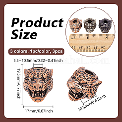 3 pz 3 perline europee in ottone colorate&nbsp;KK-OC0001-85