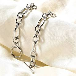 Anlaufgeschützte Unisex-Figaro-Kettenarmbänder aus 304er Edelstahl&nbsp;X-BJEW-H541-06A-P