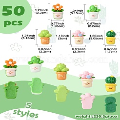 50 Stück 5 Stile undurchsichtige Harz-Decoden-Cabochons&nbsp;RESI-CJ0003-88