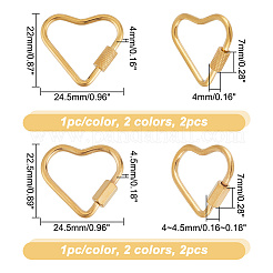 4 Stück 4 Stile 304 Edelstahl Schraube Karabiner Schloss Charms&nbsp;STAS-UN0052-23