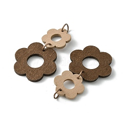 Anhänger aus Pappelholz mit doppelter Blüte&nbsp;WOOD-G019-02