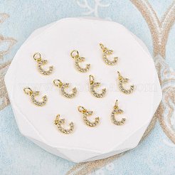 10 pz ciondolo in ottone micro pavé di zirconia cubica di grado AAA&nbsp;ZIRC-SZ0005-32G-C