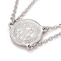 Anlaufgeschütztes 201 Edelstahl-Gliederarmband mit dem Heiligen Benedikt für Männer und Frauen&nbsp;STAS-E160-34P