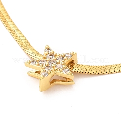 Stern 304 Edelstahl Micro Pave Zirkonia Anhänger Halsketten&nbsp;NJEW-F285-02