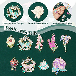 18pcs 9 styles de pendentifs en émail en alliage&nbsp;FIND-HS0001-95B