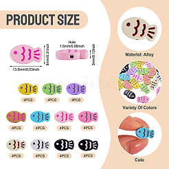 44 Stück 11 Farben Fisch Spray bemalt Legierung Emaille Perlen&nbsp;FIND-TA0010-35