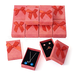 Scatole regalo per gioielli in carta rettangolare con fiocco&nbsp;CON-TAC0014-12D