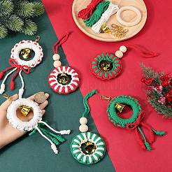 Weihnachtsmotiv DIY-Baumwollfäden Anhänger Dekoration Herstellungssets&nbsp;DIY-SC0028-31