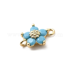 Ciondoli con connettori a forma di fiore in ottone con zirconi cubici&nbsp;KK-H089-34G-04