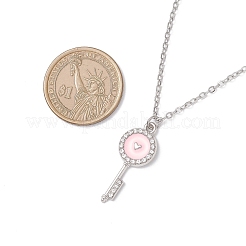 Conjunto de collar con cadena de cable de acero inoxidable 304 con colgante de llave y cerradura de aleación de esmalte&nbsp;NJEW-JN05497