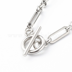 Collier à chaîne figaro en acier inoxydable 304 résistant au ternissement&nbsp;NJEW-JN03567-01
