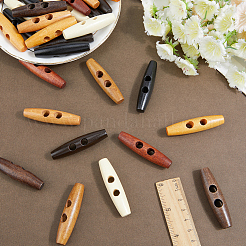 32 pz 8 colori bottoni in legno a 2 fori&nbsp;DIY-GF0011-42A