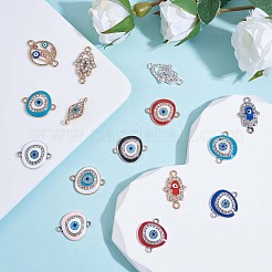 20 stücke auge emaille charme stecker flach rund bösen blick charme sortiert bösen blick stecker für schmuck halskette armband ohrring machen handwerk&nbsp;JX222A