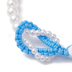 Bracelet tressé en perles d'imitation perle en plastique ABS (2 pièce) pour femme&nbsp;BJEW-JB13062