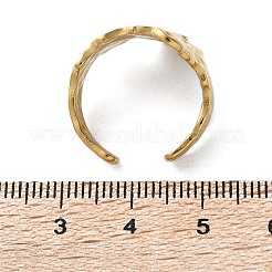 Placcatura ionica (ip) 304 anello polsino aperto a forma di fiore largo in acciaio inossidabile per donna&nbsp;RJEW-G275-05G