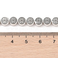 Tibetische style flach rund Legierungskorn-Stränge&nbsp;TIBEB-O007-09-NR