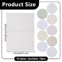 10 pièce de 10 styles de papiers peints miniatures&nbsp;DIY-OC0013-87A