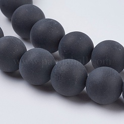 Chapelets de perles perles en agate noire naturelle&nbsp;X-G-G447-4A