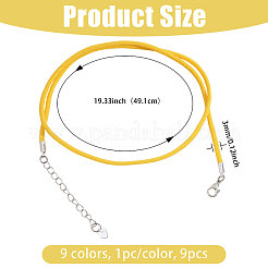 9 Stück 9 Farben runde Nylon Milano Kordel Halskette machen&nbsp;NJEW-PH01635