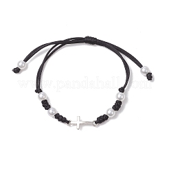2 pz braccialetti con maglie incrociate in lega&nbsp;BJEW-JB11528