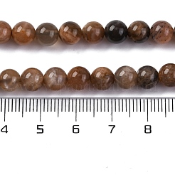 Natürlichen schwarzen Mondstein Perlen Stränge&nbsp;G-A219-A01-02