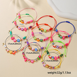 12 Stück geflochtene Armbänder aus Polymerclay-Perlen&nbsp;FS-WGD3FD0-01