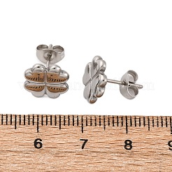 Pendientes de botón de acero inoxidable 304&nbsp;EJEW-Z098-06P