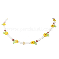 3 collana da donna composta da 3 collane sfaccettate rotonde in diaspro rosso naturale&nbsp;NJEW-MZ00150