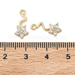 Ciondoli a forma di fiore in ottone con zirconi cubici&nbsp;KK-A286-16G