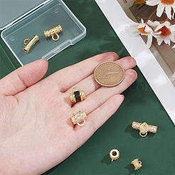 7 pz. 7 stili di ganci per tubi in ottone micro pavé di zirconi cubici&nbsp;KK-PH0013-24