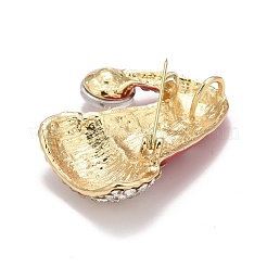 Spilla smaltata per cappello di natale rosso con strass&nbsp;JEWB-A004-08G