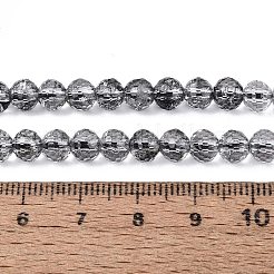 Brins de perles de verre craquelé transparent teintées&nbsp;GLAA-Q108-01A-A01