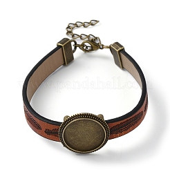 Impostazioni del braccialetto a maglie tonde piatte in lega adatte per cabochon&nbsp;FIND-M009-01AB