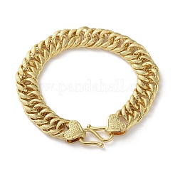 Bracciali in ottone a catena cubana per donna uomo&nbsp;BJEW-R016-01G-01