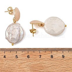 Boucles d'oreilles pendantes en perles keshi naturelles&nbsp;EJEW-JE07133-01