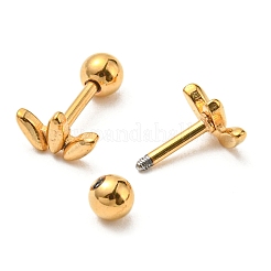 Ohrstecker aus Ionenplattierung (IP) 304 Edelstahl&nbsp;EJEW-Z034-06G