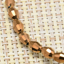 FilI di perline in vetro placcato&nbsp;X-EGLA-J013-4X6mm-F09