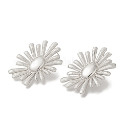 Ohrstecker aus Messing mit Blumenmuster&nbsp;EJEW-H016-32P
