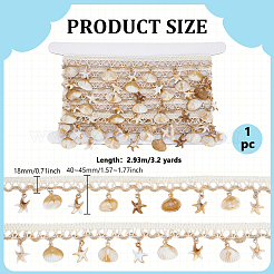 3.2 Yards Polyester mit Plastikschalen- und Seesternbändern&nbsp;OCOR-PH0006-37