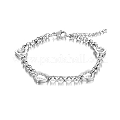 In acciaio inox braccialetti di collegamento del cuore&nbsp;US7880-1