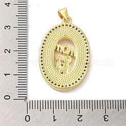 Pendentifs en laiton avec micro pavé de zircone cubique transparent pour la fête des mères&nbsp;FIND-Z041-21A