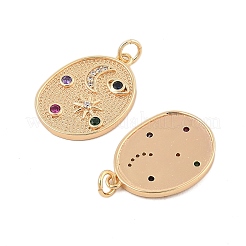 Pendentifs avec zircon cubiques à micro-pavés en laiton&nbsp;KK-L223-002G