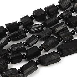 Rohe raue natürliche schwarze Turmalinperlenstränge&nbsp;G-Z147-C01-01