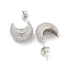 Aretes con circonita cúbica transparente y pavé de latón en forma de lágrima&nbsp;EJEW-M258-67P