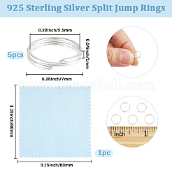 5 Stück: 925 geteilte Biegeringe aus Sterlingsilber&nbsp;STER-BBC0009-45C