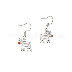 Boucles d'oreilles pendantes en laiton émaillé de Noël pour femmes&nbsp;WGA2901-01