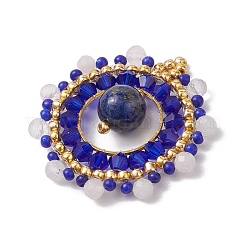 Pendentifs tissés en lapis-lazuli naturel&nbsp;PALLOY-MZ00366-04