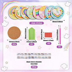 DIY-Diamantmalerei-Regenbogen-Motiv-Tassenmatten-Set&nbsp;DIAM-TAC0001-02