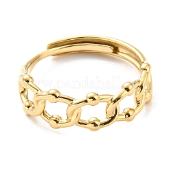 304 Edelstahl Hohl Oval Verstellbarer Ring für Damen&nbsp;RJEW-C016-09G